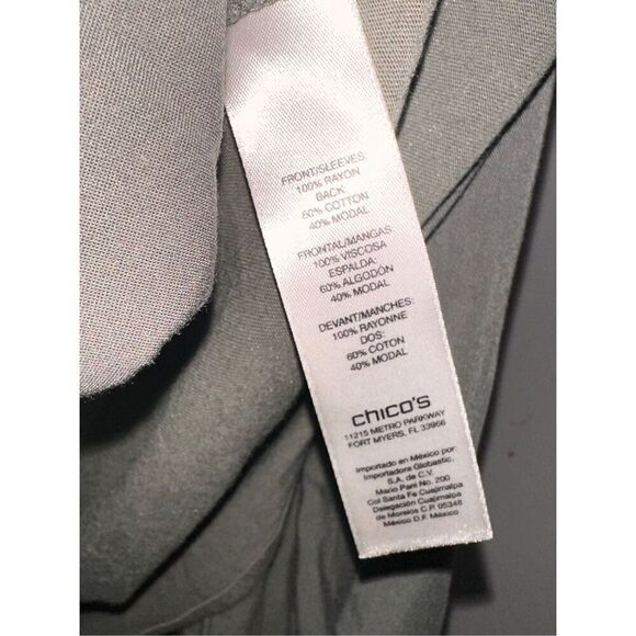 Beautiful WOMEN CHICO’S green tie up front BLOUSE W/CUT-OUT! CHICO SZ 2 (medium - Picture 3 of 6